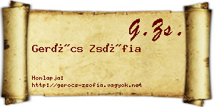 Gerócs Zsófia névjegykártya